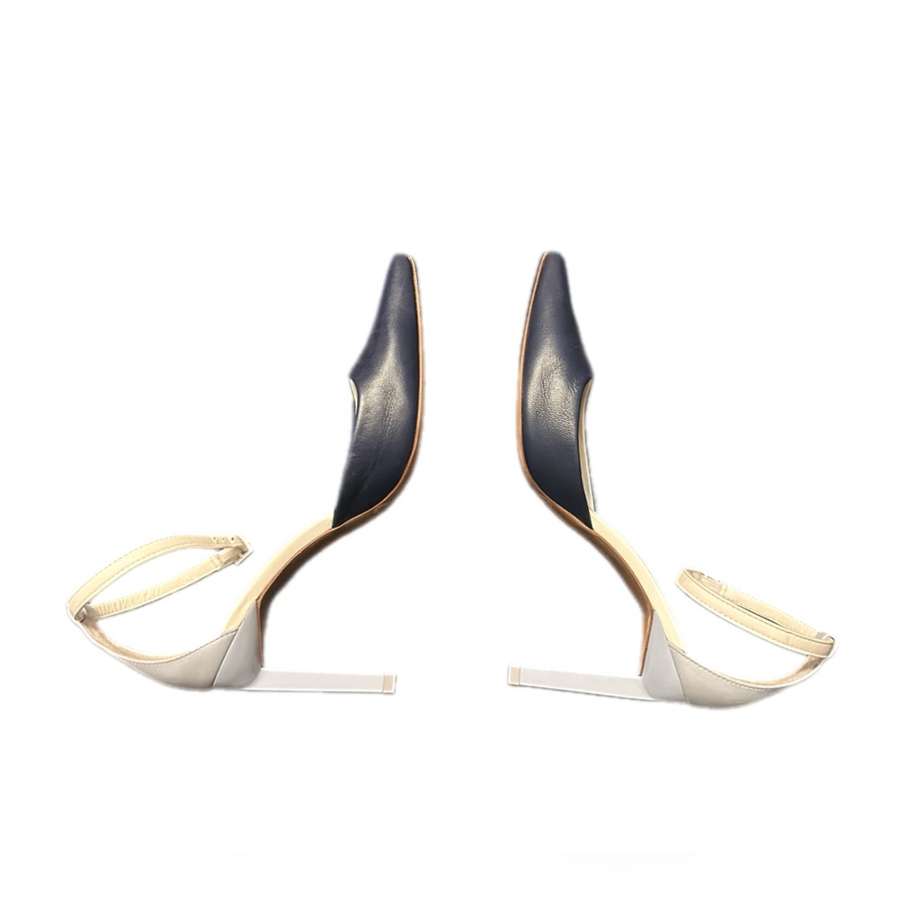 kimberly Whitman For Antonio Melani Leather Pumps Black White‎ Size 6.5 - Picture 4 of 12